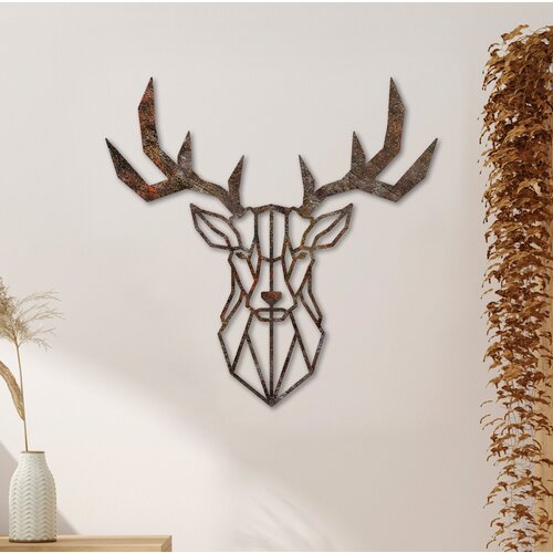 Opviq zidna dekoracija Rusty Deer 1, 51x51 cm, 1.5 mm, Braon Slike