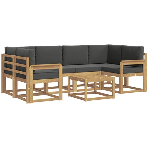 vidaXL Zunanja garnitura za sedenje z blazino 7 pcs Bela in antracit, (5000280929) Cene