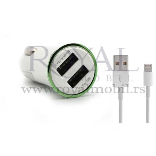 Ldnio auto punjač DL-C28 2xUSB 3.4A (iphone) lightning beli Slike