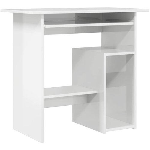 Maison Chic Pisalna miza - pisarni&amp;scaron;ka miza - Računalni&amp;scaron;ka miza visok sijaj bela 80x45x74 cm iverna plo&amp;scaron;ča, (21784971) Slike