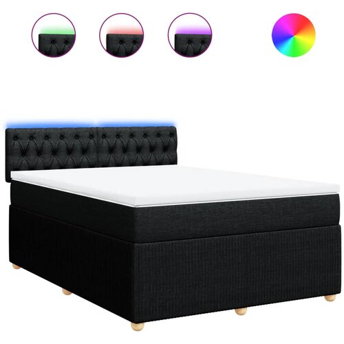 Maison Chic Box spring postelja - Vzmetna postelja z vzmetnico črna 160x200 cm blago SL17459, (21883595) Cene