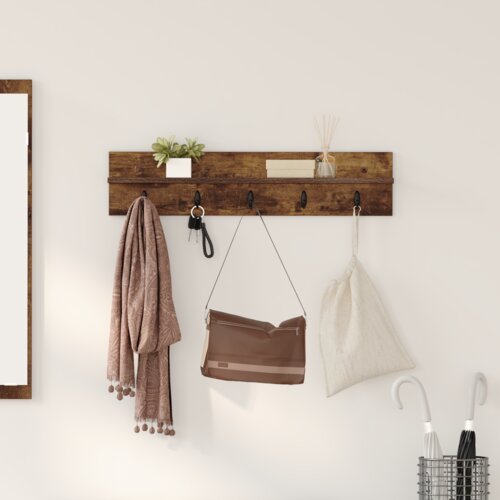 vidaXL Nadwyčajna obešalnik za plašče Dimljeni hrast 80 x 10.5 x 18 cm Cene