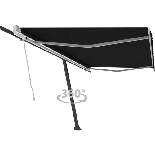 VidaXL Prostostoječa ročno zložljiva tenda 500x350 cm antracitna Slike