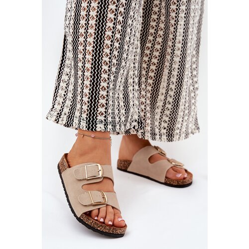 Boto Women Sandals On Cork Platform With Golden Buckles Beige Lisavionea Cijene