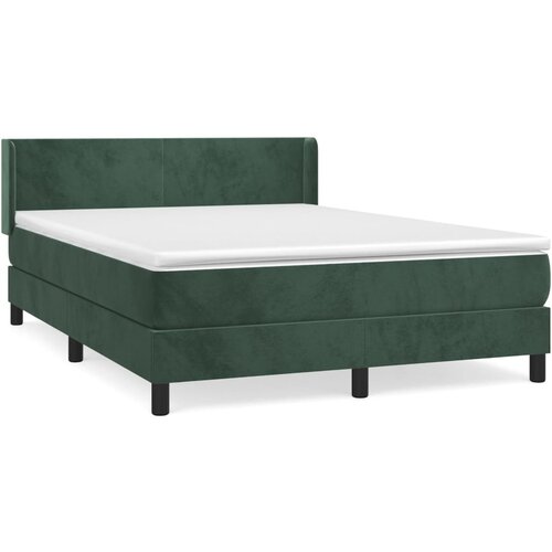 Maison Chic Box spring postelja - Vzmetna postelja z vzmetnico temno zelena 140x200 cm žamet SL15012, (21907780) Slike