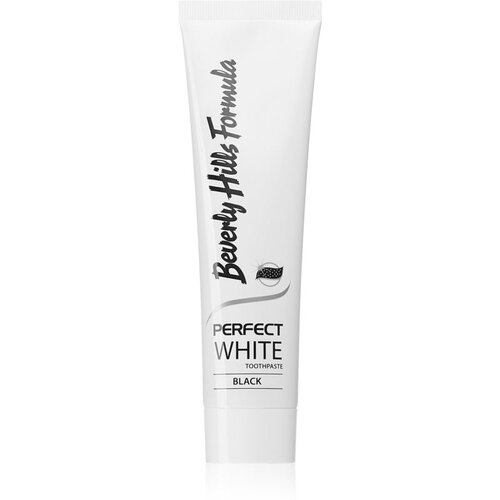 Beverly Hills Formula Perfect White Black belilna zobna pasta z aktivnim ogljem za svež dah okus Fresh Mint 100 ml Slike