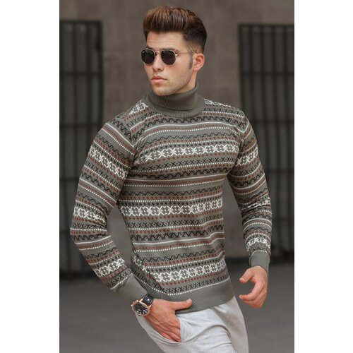 Madmext Khaki Turtleneck Knitwear Sweater 5170 Slike