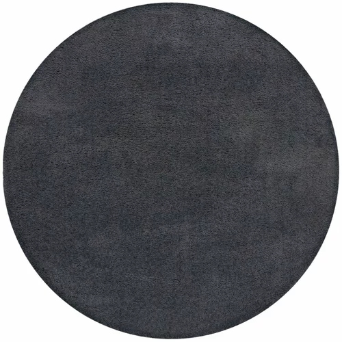 Flair Rugs Tamno sivi perivi okrugao tepih od recikliranih vlakna 180x180 cm Fluffy –