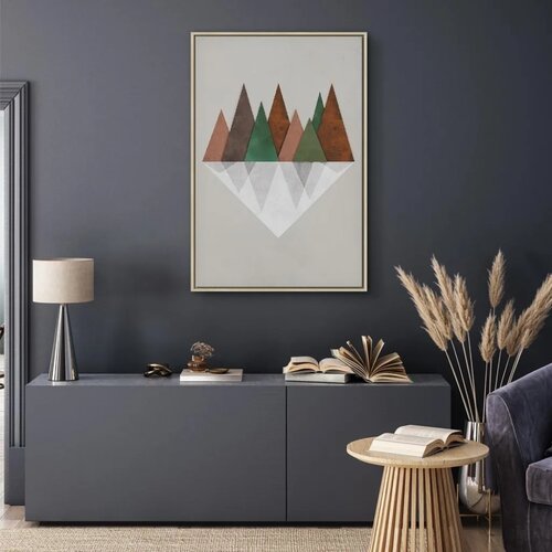  Slika - Symmetrical Land (1 Part) Vertical 80x120 U prirodnom drvenom okviru Cene