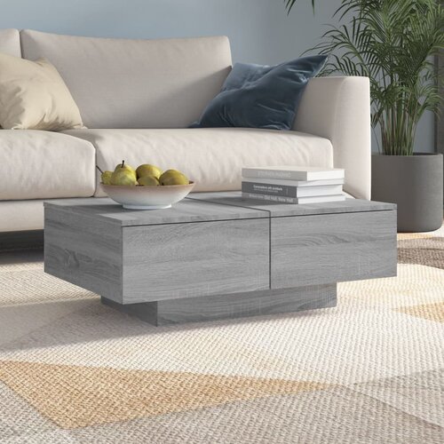 vidaXL Klubska mizica siva sonoma 90x60x31 cm konstruiran les Cene