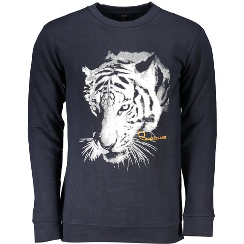 Cavalli Class MEN&#39;S BLUE ZIPLESS SWEATSHIRT Cene