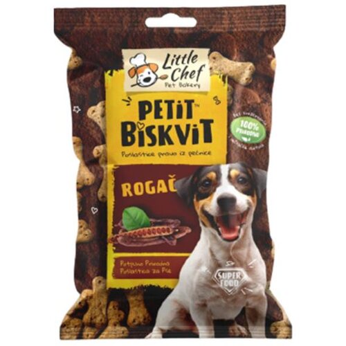 LITTLE CHEF PETIT Poslastica za pse sa rogačem vBiskvit Carob, 150g Slike
