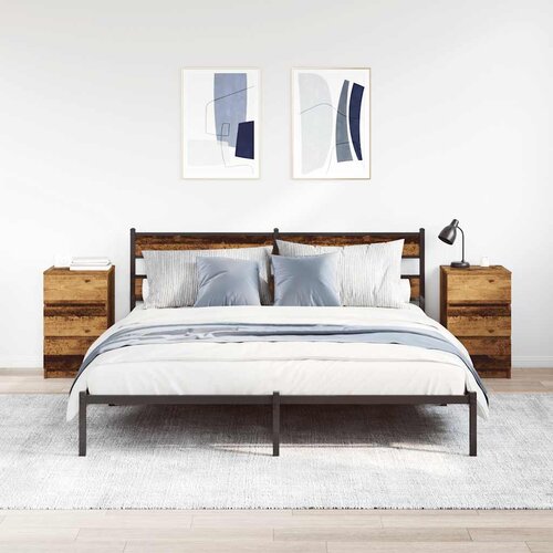  Noćni ormarići s 3 ladice 2 kom staro drvo 39x35x65 cm Slike