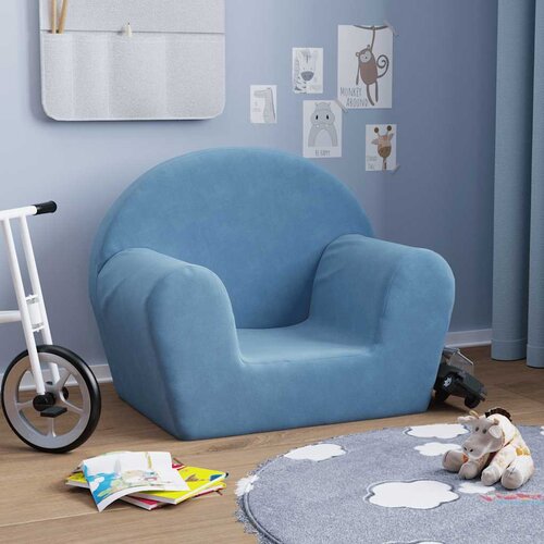  Dječja sofa plava mekana pli&scaron;ana Cijene