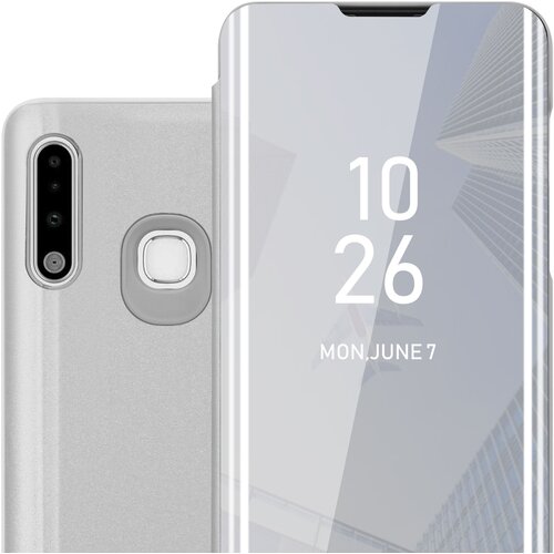 Cadorabo Ohišje, združljiv s Samsungom v Agate Silver - Clear View Zrcalo Zaščitni pokrov s funkcijo stojala 360 stopinj zaščita, (20568697) Cene