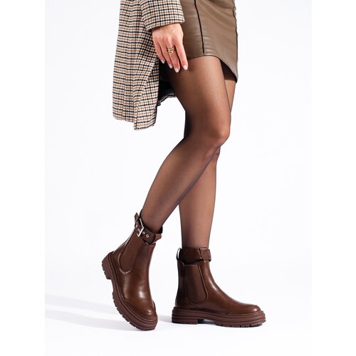 SHELOVET Women's brown Chelsea boots Cene