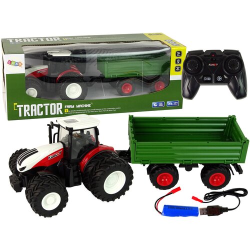 Rc Tractor with Trailer 1:24 Red Green Slike