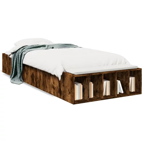 vidaXL Okvir za krevet boja hrasta 90x190 cm konstruirano drvo