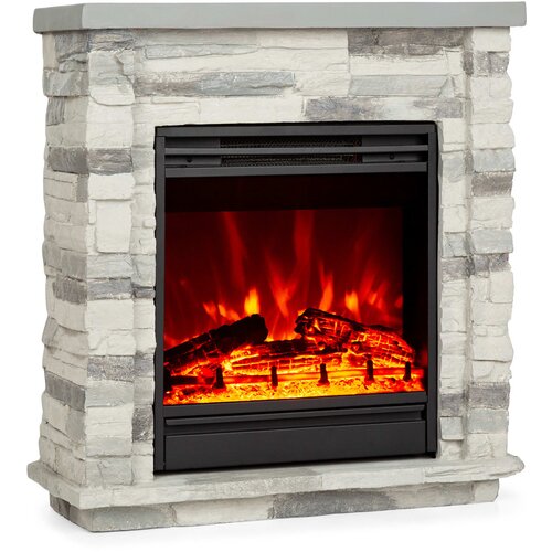 Klarstein Lienz, električni kamin, 1800 W, izgled kamena, daljinski upravljač, svjetlosivi Cijene