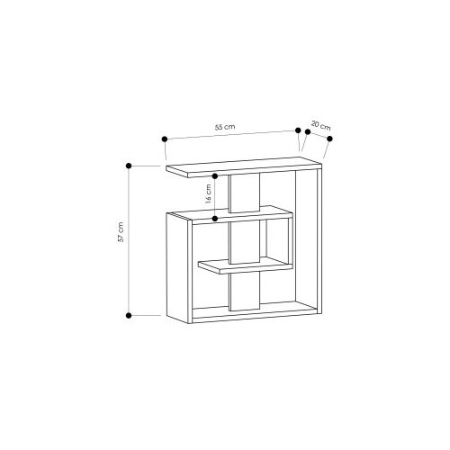 Hanah home Klub sto Saly 55x57x20cm Hrast-Bijela Slike