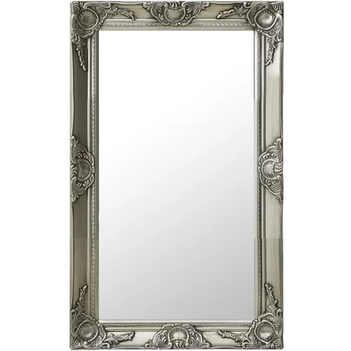  stensko ogledalo v baročnem stilu 50x80 cm srebrno