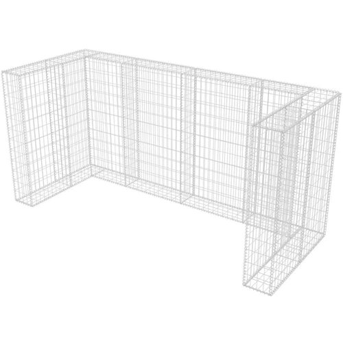  Gabionska ograda za tri kante za otpad od čelika 250x100x120 cm Slike