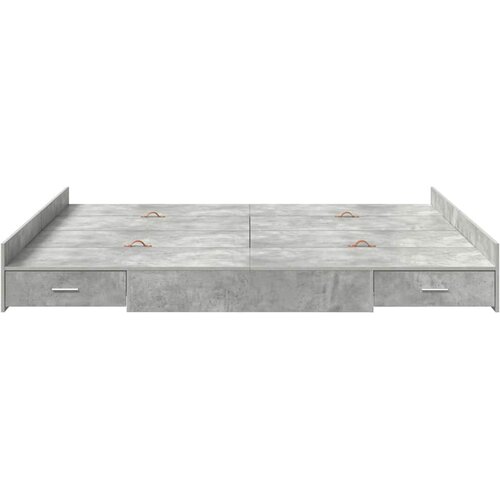  Krevet s ladicama Betonski sivi 180 x 200 cm Konstruirano drvo Slike