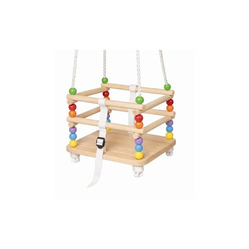 Kinder Home Dečija drvena ljulja&scaron;ka sa kai&scaron;em i bočnim stranama &ndash; do 70 kg, 30&times;30 cm JXS-3025 Cene