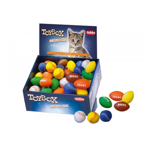 Nobby igračka za mačke Gumena loptica ragbi/bejzbol 4cm Slike