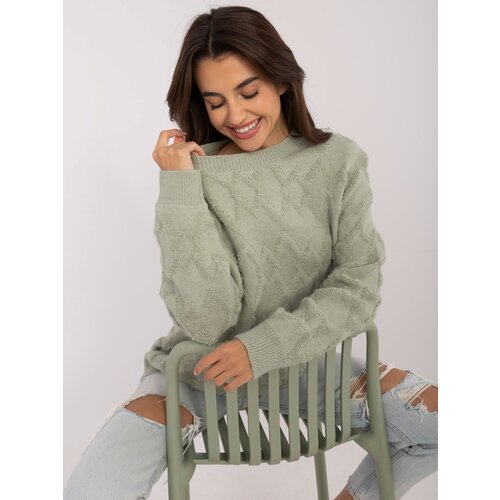 Fashion Hunters Pistachio women's oversize sweater Slike