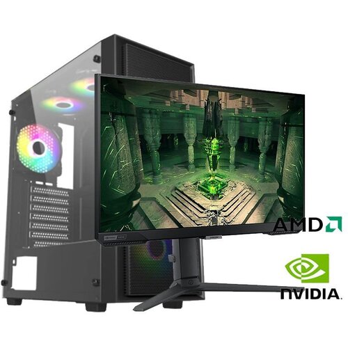  Gaming računar Ryzen 5 5600X, 16GB, 512GB, RTX 3050 6GB i Monitor Samsung LS25BG400EUXEN Cijene