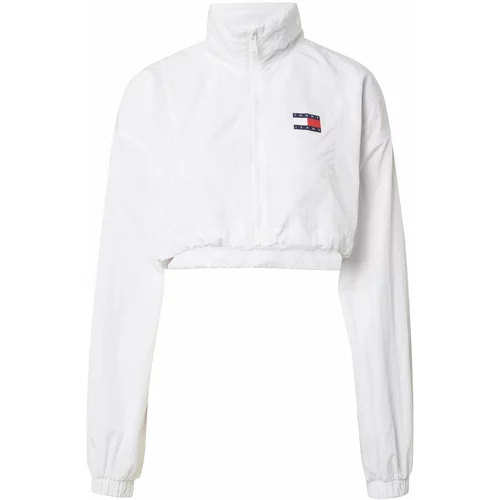 Tommy Jeans Prehodna jakna mornarska / ognjeno rdeča / naravno bela
