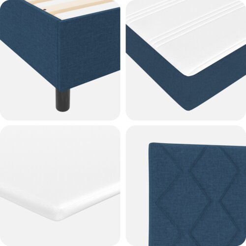 Box Spring Krevet s Madracem u Plavoj Boji 90x190 cm Tkanina Slike