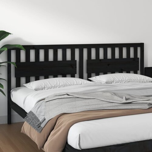  Uzglavlje za krevet crno 205,5 x 4 x 100 cm od masivne borovine Cijene