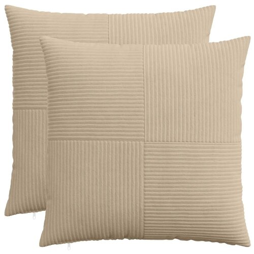 Presvlaka za jastuk 2 pcs ALMELO Sivosmeđa 60 x 60 cm Kord - Sivosmeđa 60 x 60 cm 2 Cijene