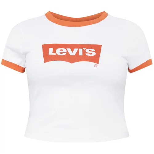Levi's Majica 'PL GRAPHIC MINI RINGER NEUTRALS' tamno narančasta / bijela