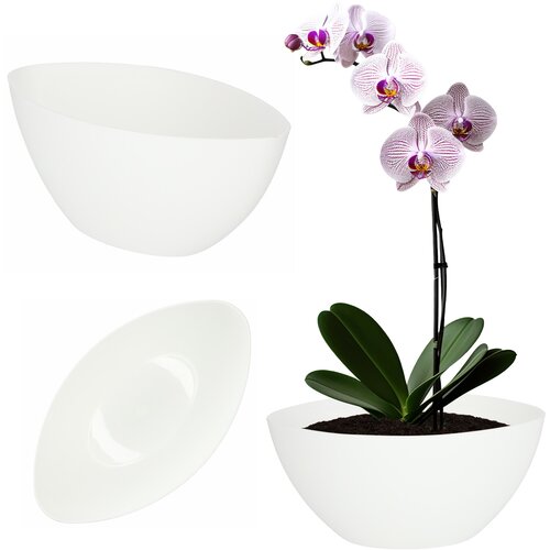 KADAX cvetlični lonec 30 cm ovalni plastični bel, (5000346006) Cene