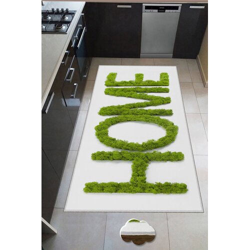 Conceptum Hypnose Tepih Wookece228, 100x300 cm, Zeleno-bijeli Cene