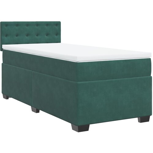 Maison Chic Box spring postelja - Vzmetna postelja z vzmetnico temno zelen 90x190 cm žamet SL10463, (21907871) Cene