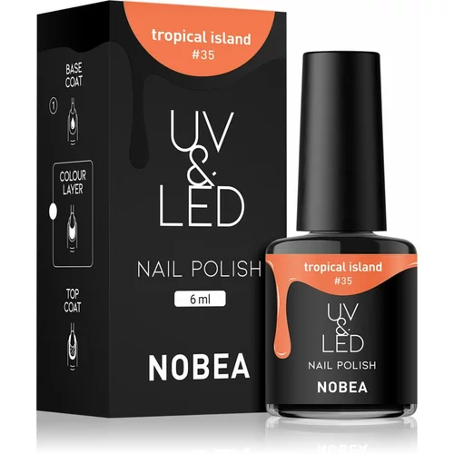 NOBEA UV & LED Nail Polish gel lak za nohte z uporabo UV/LED lučke sijajen odtenek Tropical island #35 6 ml