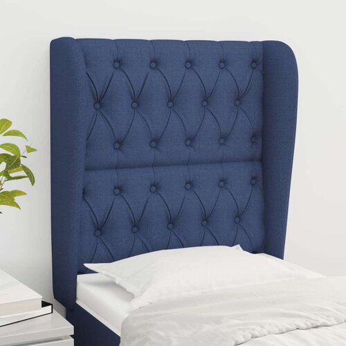  Uzglavlje s ušima plavo 83 x 23 x 118/128 cm od tkanine Cijene