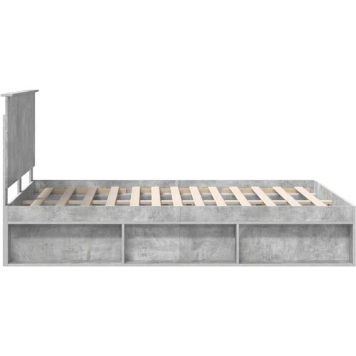  Okvir za krevet s uzglavljem Betonska siva 135 x 190 cm Slike