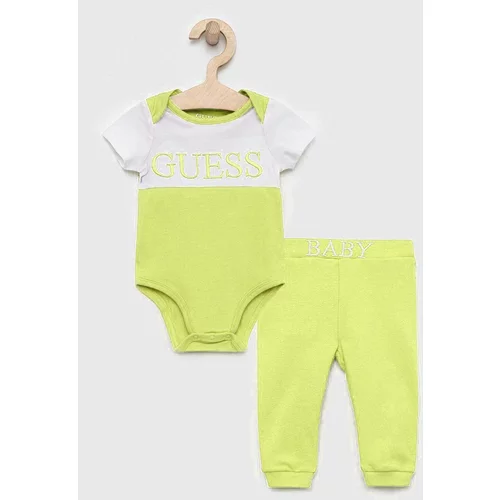 Guess Komplet za dojenčka zelena barva