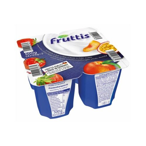 Campina Fruttis voćni jogurt jagoda, breskva, marakuja 4x125g čaša Slike