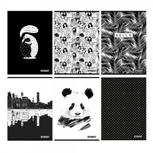 STREET Zvezek Black & white A5 črte z robom Cene