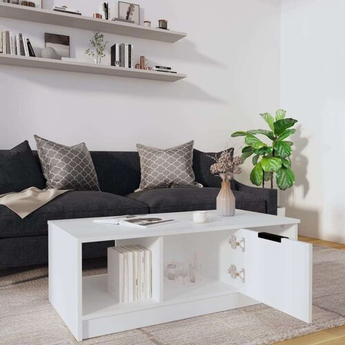  Stolić za kavu bijeli 102 x 50 x 36 cm od konstruiranog drva Slike