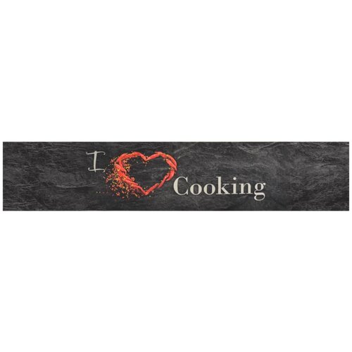 Maison Chic Kuhinjska Preproga, Rug pralna napis Cooking črna 60x300 cm žamet, (22121732) Cene