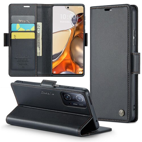 INORCO Preklopna torbica serije CASEME 023 z blokiranjem RFID za Xiaomi 11T 5G/11T Pro 5G, PU usnje, stojalo za denarnico, stojalo za telefon, (22036257) Slike