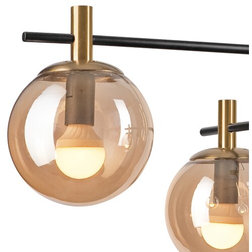  Luster na &amp;scaron;ipci LILOU 4xE14/5W/230V zlatna/crna/dimno bež Slike
