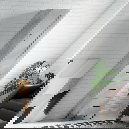vidaXL Visoka omara betonsko siva 34,5x34x180 cm inženirski les Cene